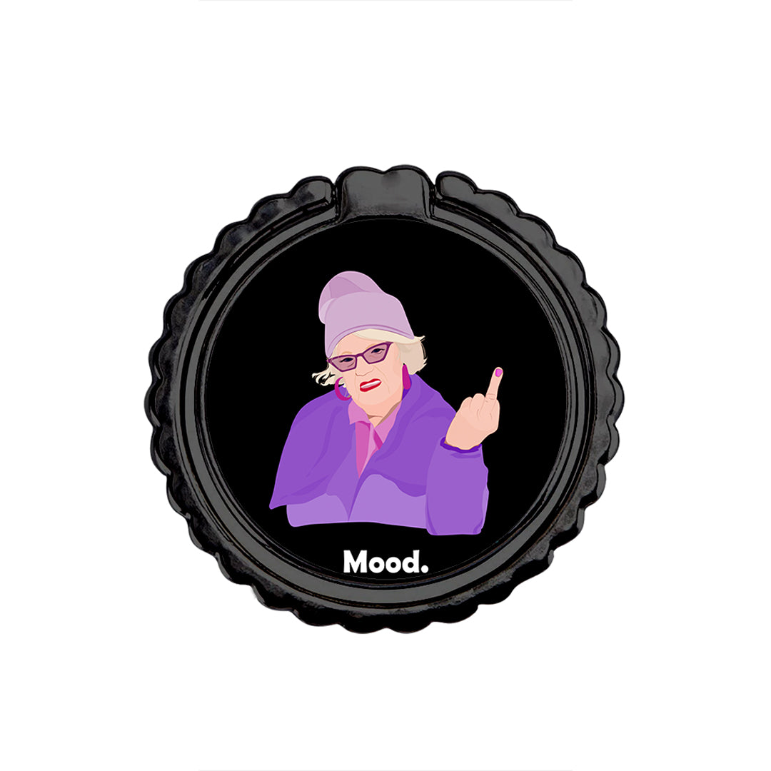 Grandma Mood Black - Metal Mobile Ring