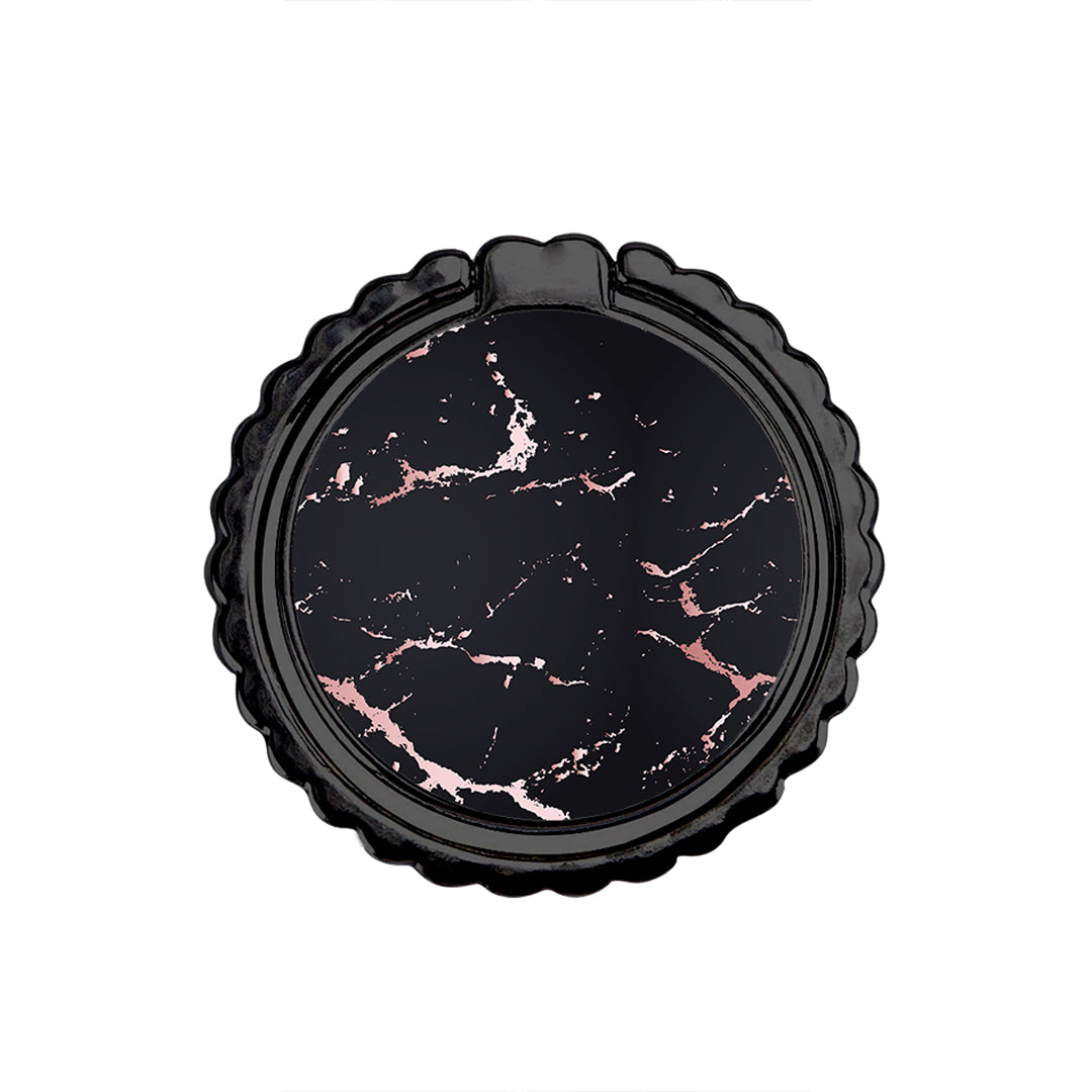 Marble Black Rosegold - Metal Mobile Ring