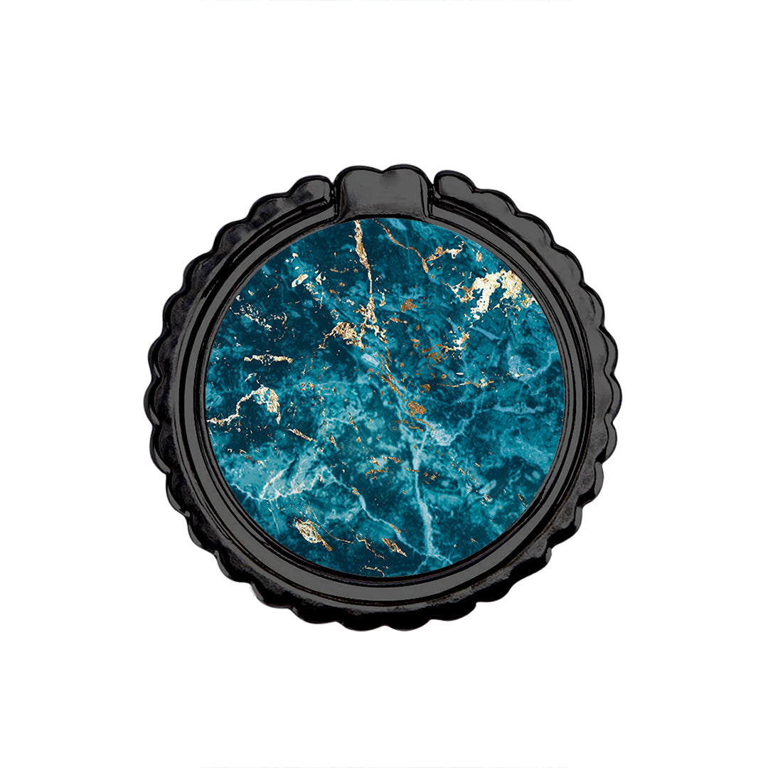 Marble Blue - Metal Mobile Ring