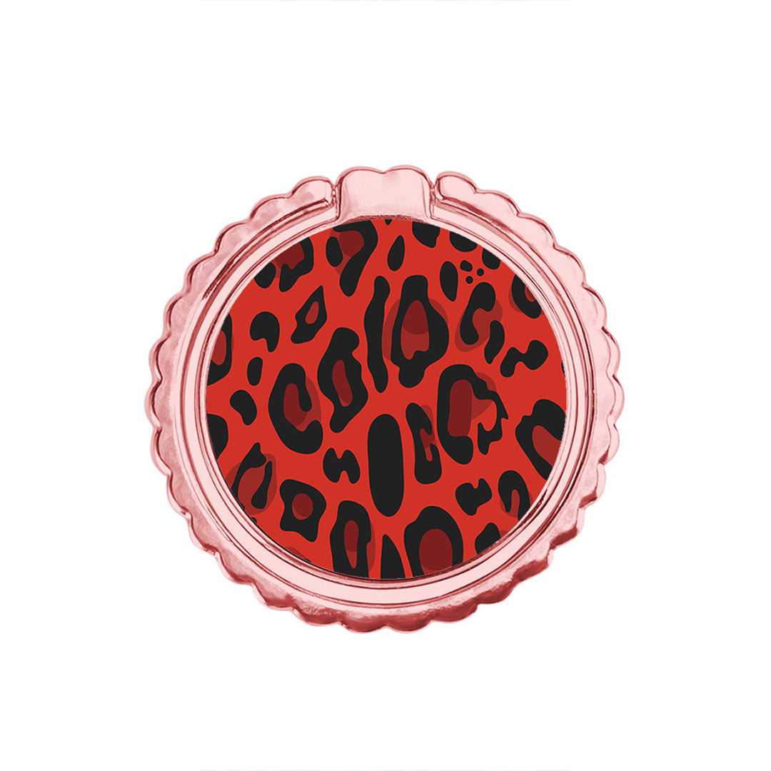 Animal Red Leopard - Metal Mobile Ring