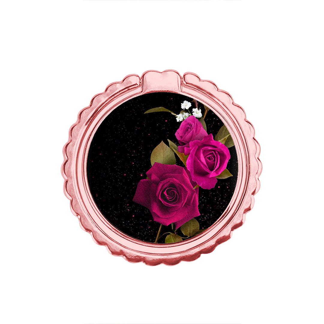 Flower Red Roses - Metal Mobile Ring