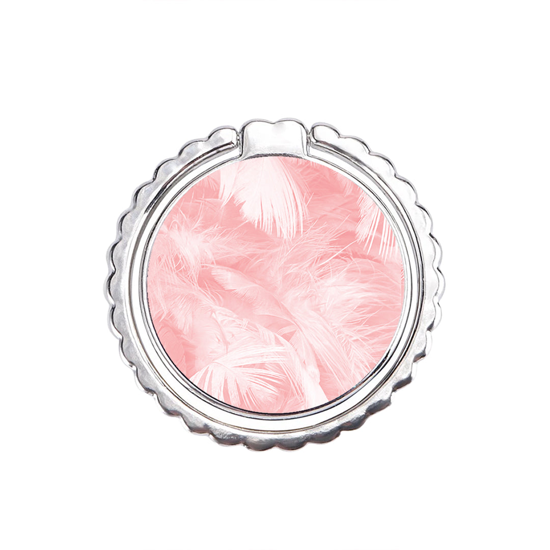 Boho Pink Feather - Metal Mobile Ring