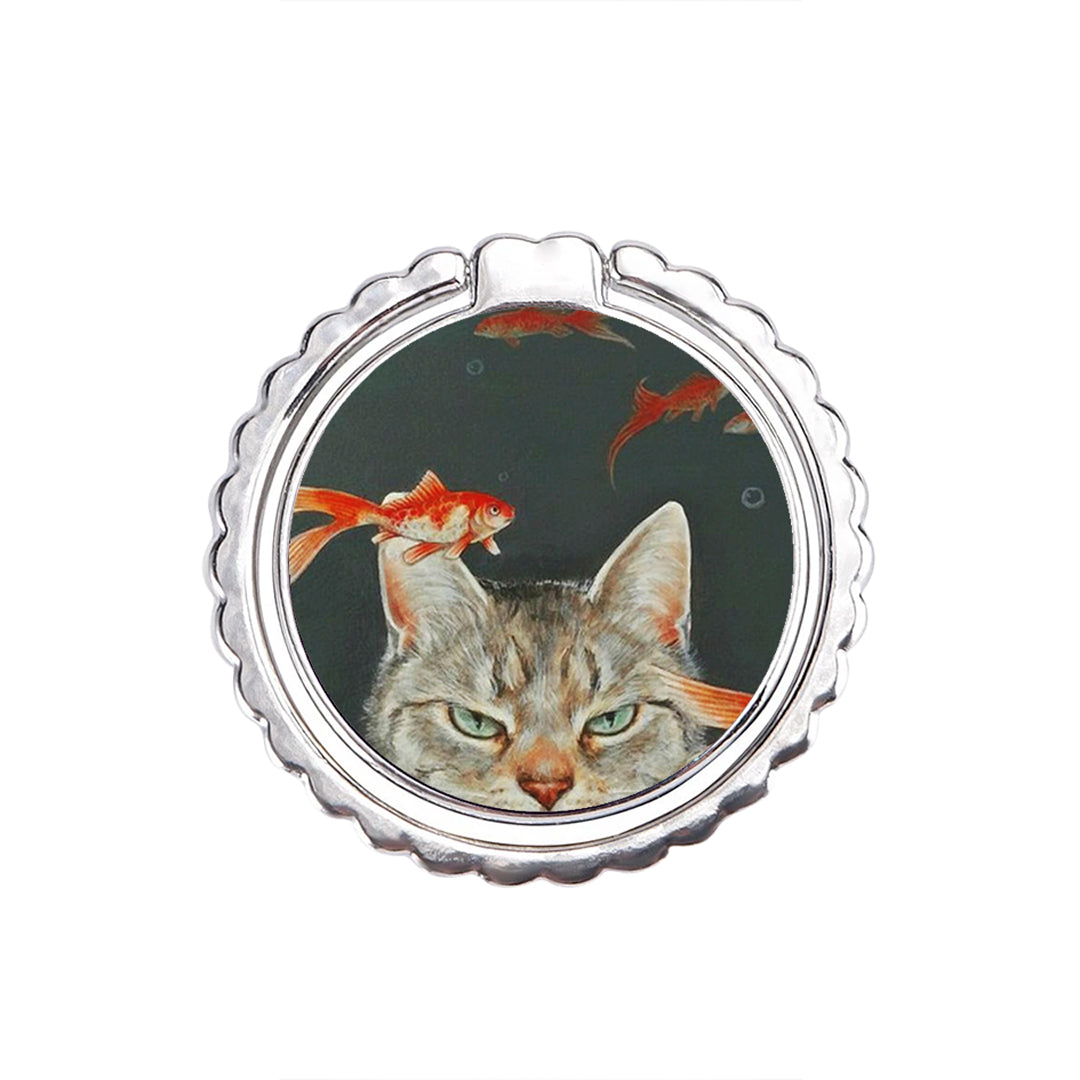 Cat Goldfish - Metal Mobile Ring