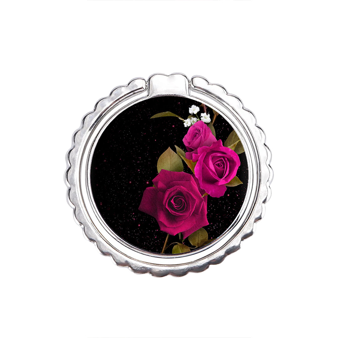 Flower Red Roses - Metal Mobile Ring