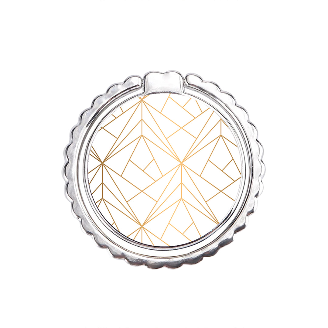 Geometric Luxury White - Metal Mobile Ring