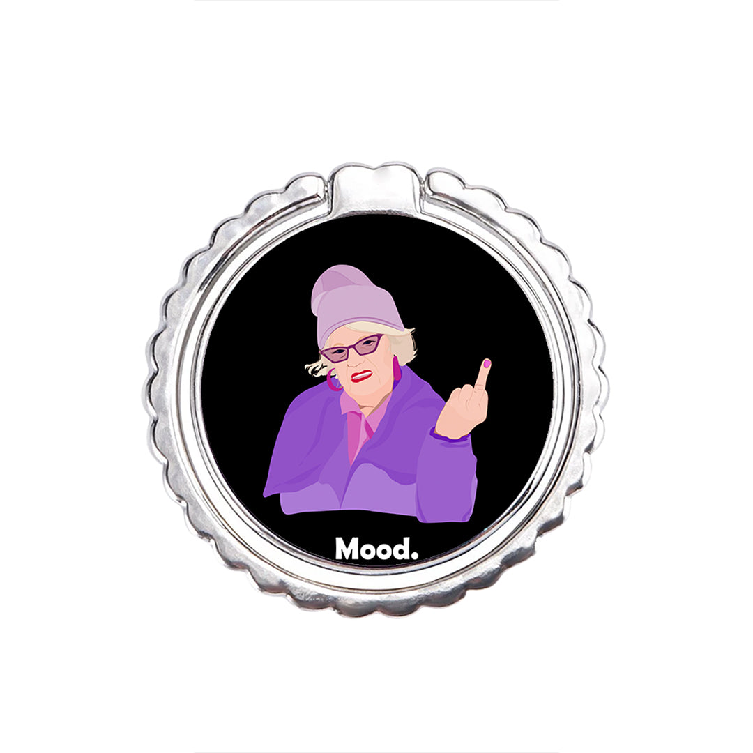 Grandma Mood Black - Metal Mobile Ring