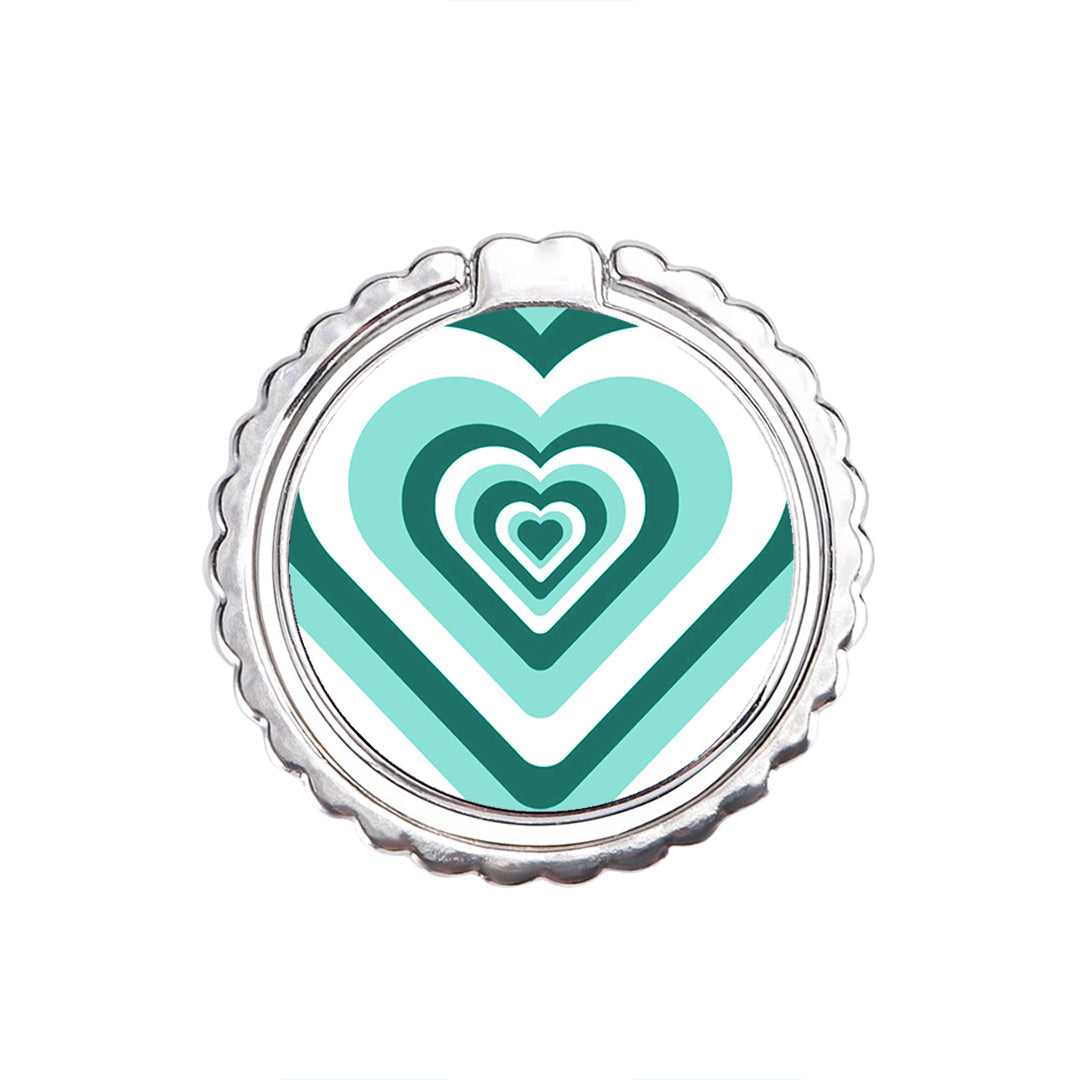 Green Hearts - Metal Mobile Ring