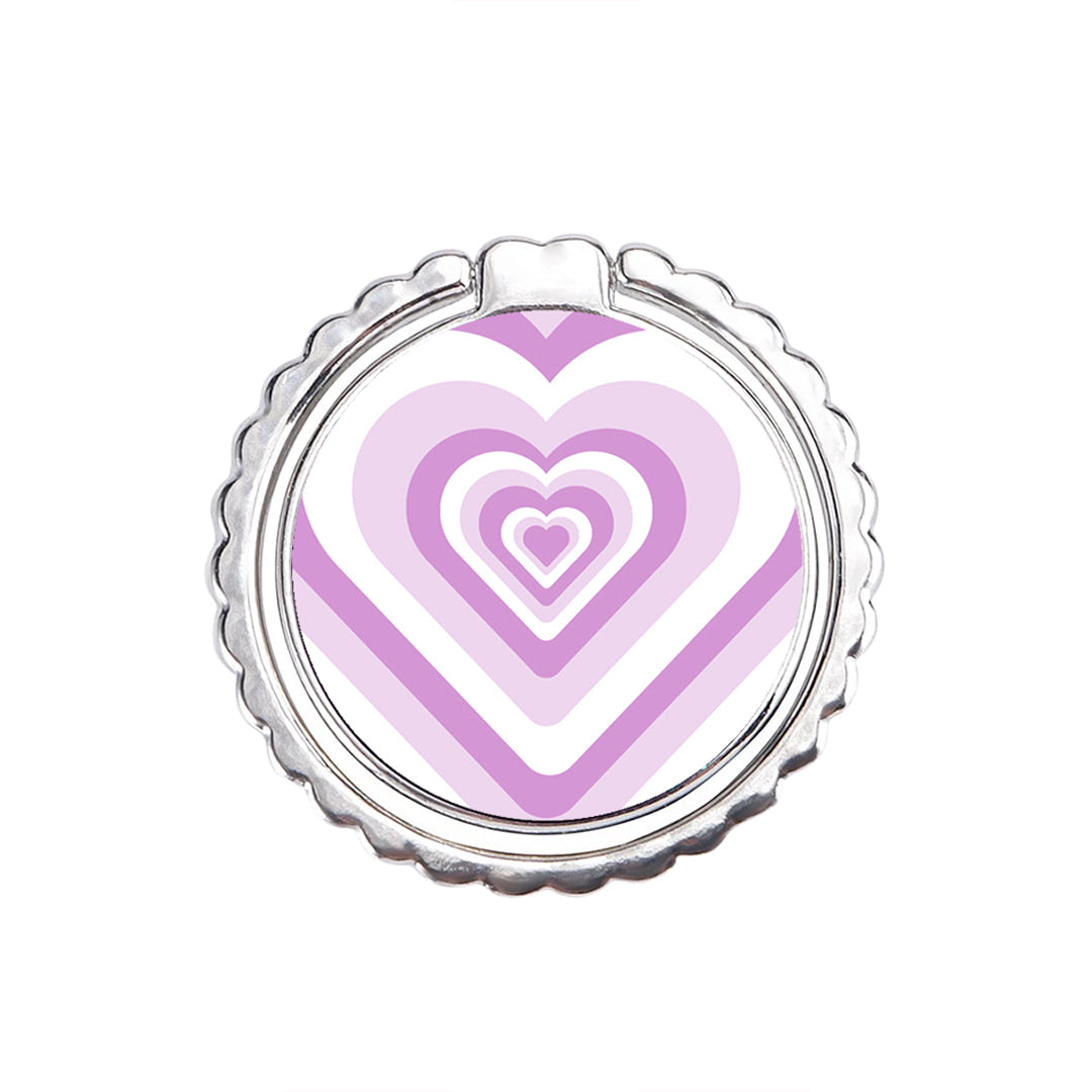 Lilac Hearts - Metal Mobile Ring