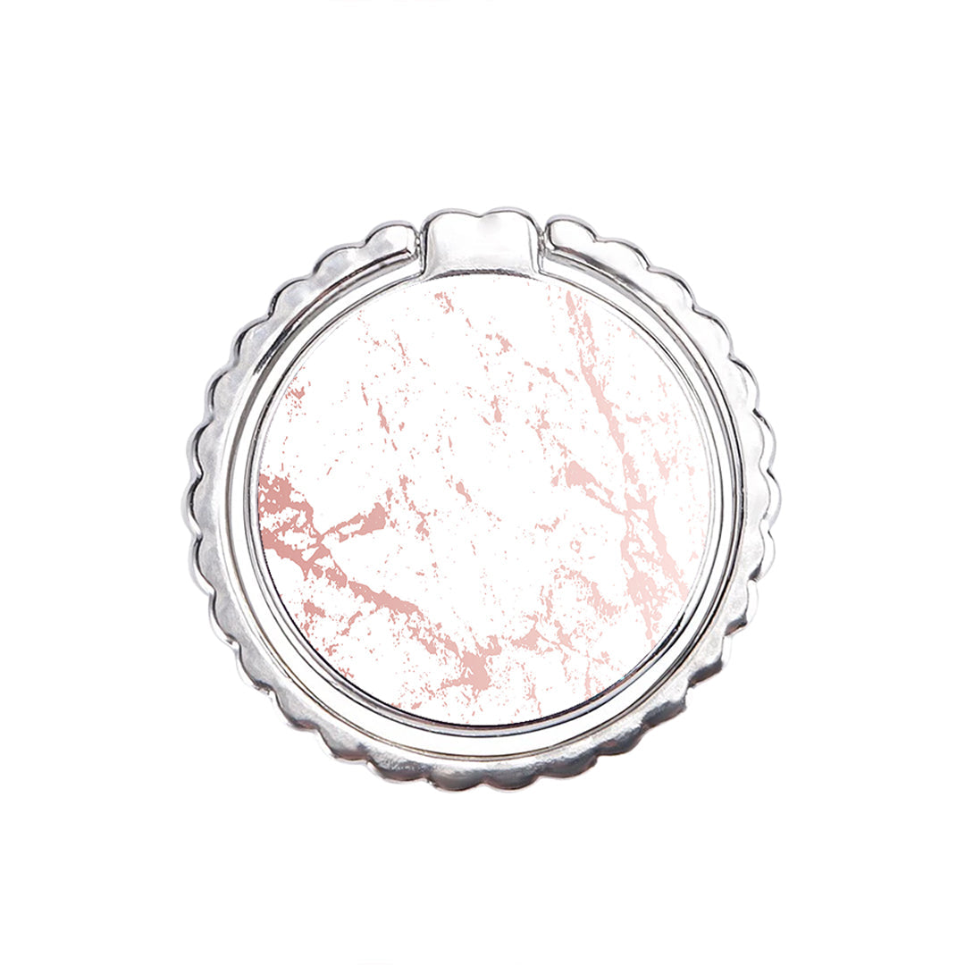 Marble Pink Splash - Metal Mobile Ring