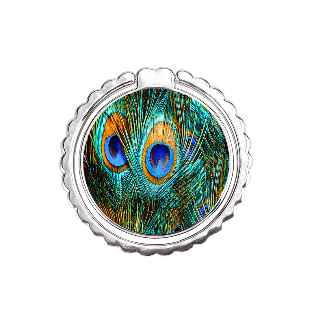 Real Peacock Feathers - Metal Mobile Ring