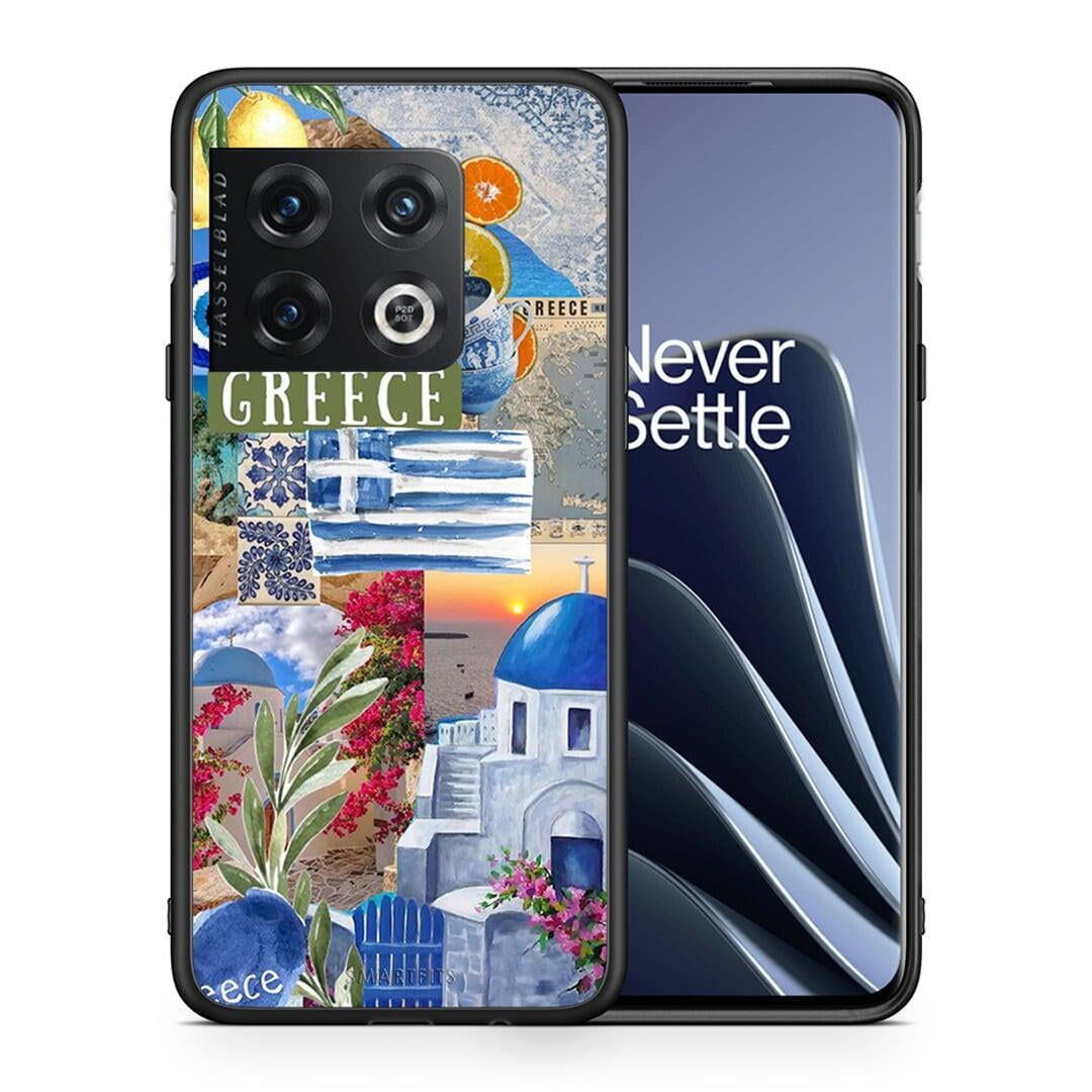 Θήκη OnePlus 10 Pro All Greek από τη Smartfits με σχέδιο στο πίσω μέρος και μαύρο περίβλημα | OnePlus 10 Pro All Greek case with colorful back and black bezels