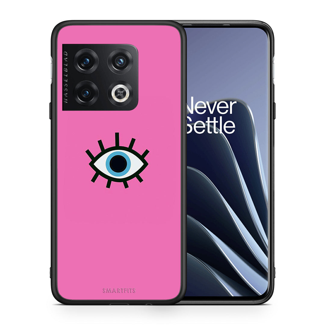 Θήκη OnePlus 10 Pro Blue Eye Pink από τη Smartfits με σχέδιο στο πίσω μέρος και μαύρο περίβλημα | OnePlus 10 Pro Blue Eye Pink case with colorful back and black bezels