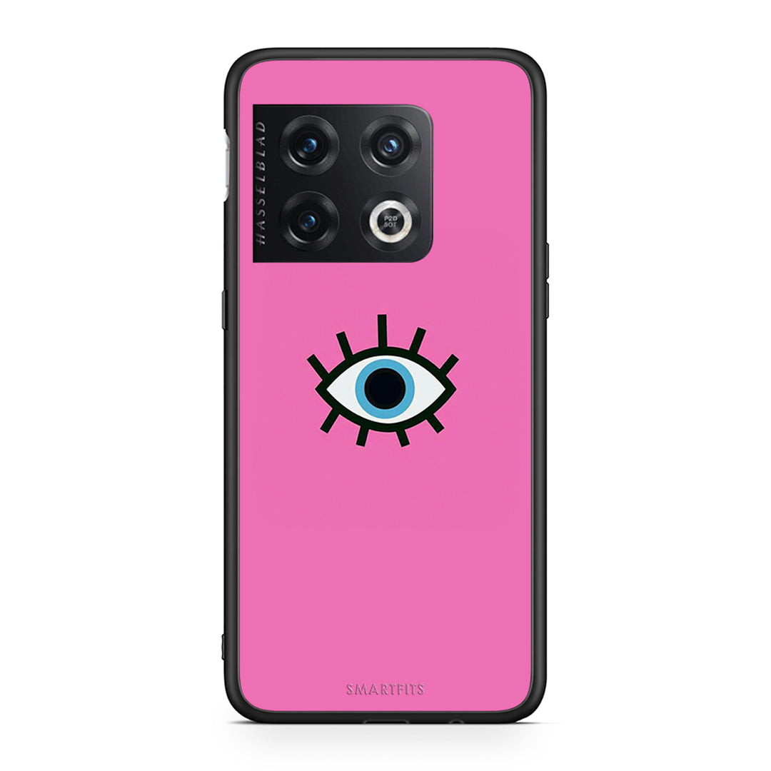 OnePlus 10 Pro Blue Eye Pink θήκη από τη Smartfits με σχέδιο στο πίσω μέρος και μαύρο περίβλημα | Smartphone case with colorful back and black bezels by Smartfits