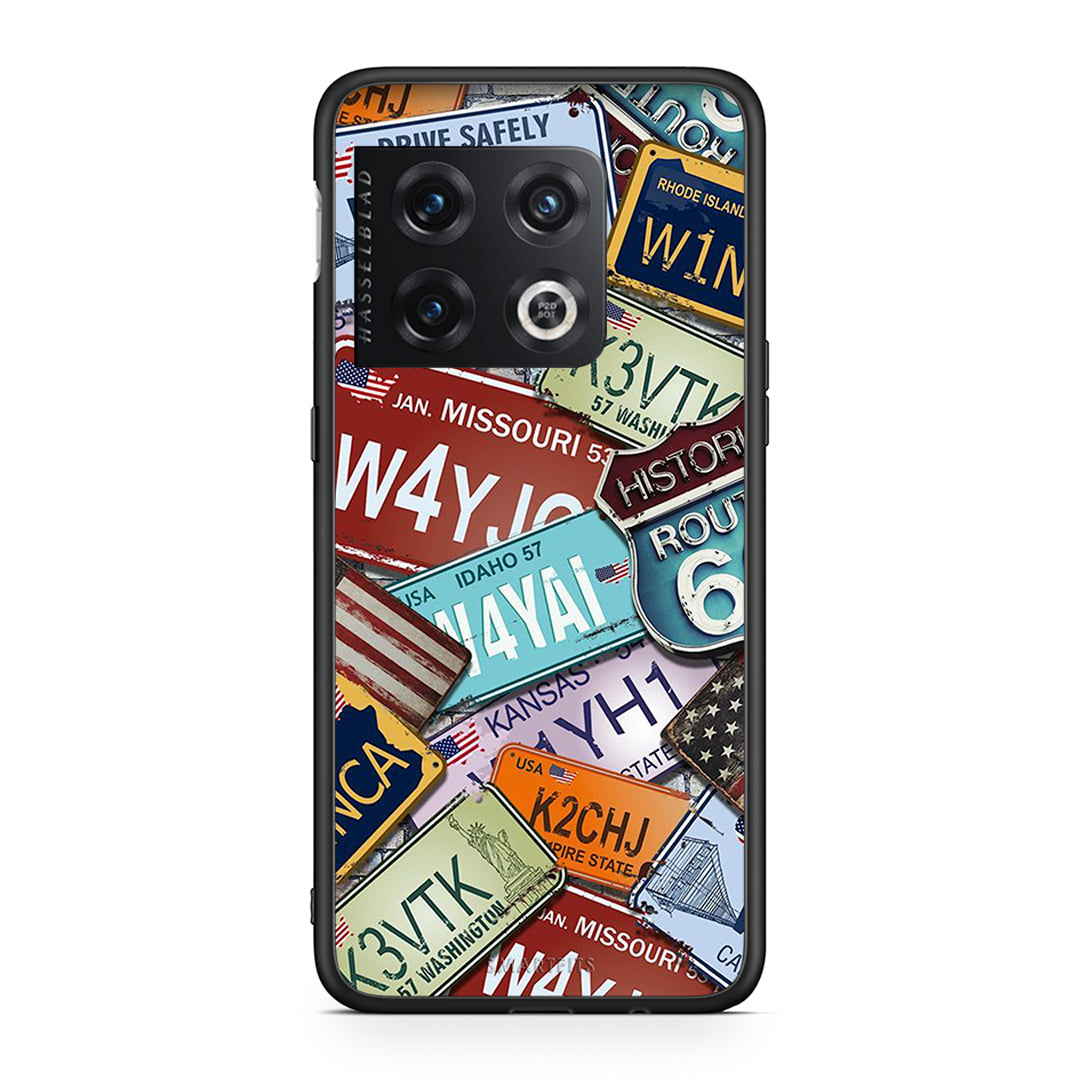 OnePlus 10 Pro Car Plates θήκη από τη Smartfits με σχέδιο στο πίσω μέρος και μαύρο περίβλημα | Smartphone case with colorful back and black bezels by Smartfits