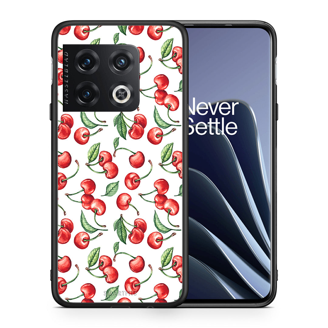 Θήκη OnePlus 10 Pro Cherry Summer από τη Smartfits με σχέδιο στο πίσω μέρος και μαύρο περίβλημα | OnePlus 10 Pro Cherry Summer case with colorful back and black bezels