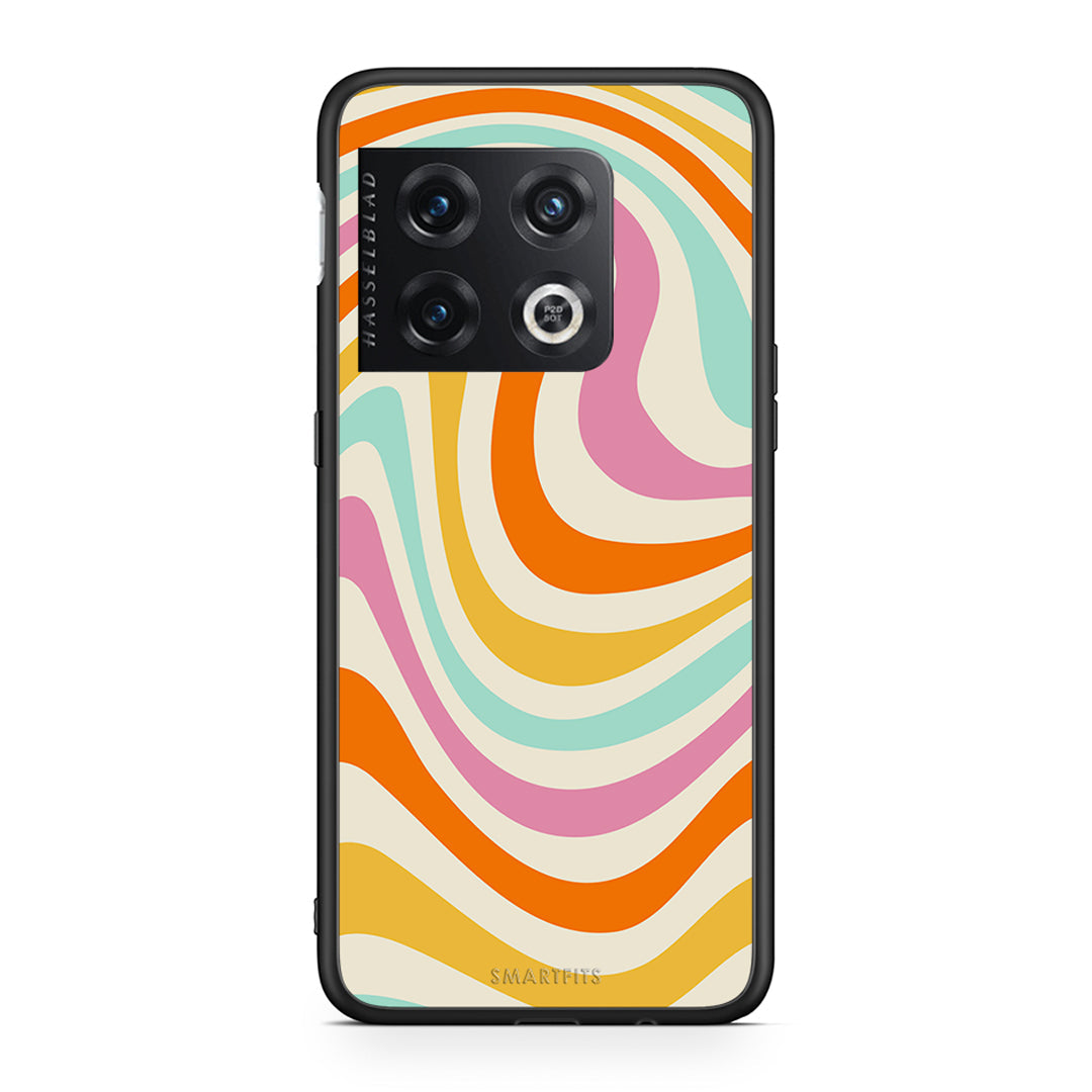 OnePlus 10 Pro Colourful Waves θήκη από τη Smartfits με σχέδιο στο πίσω μέρος και μαύρο περίβλημα | Smartphone case with colorful back and black bezels by Smartfits