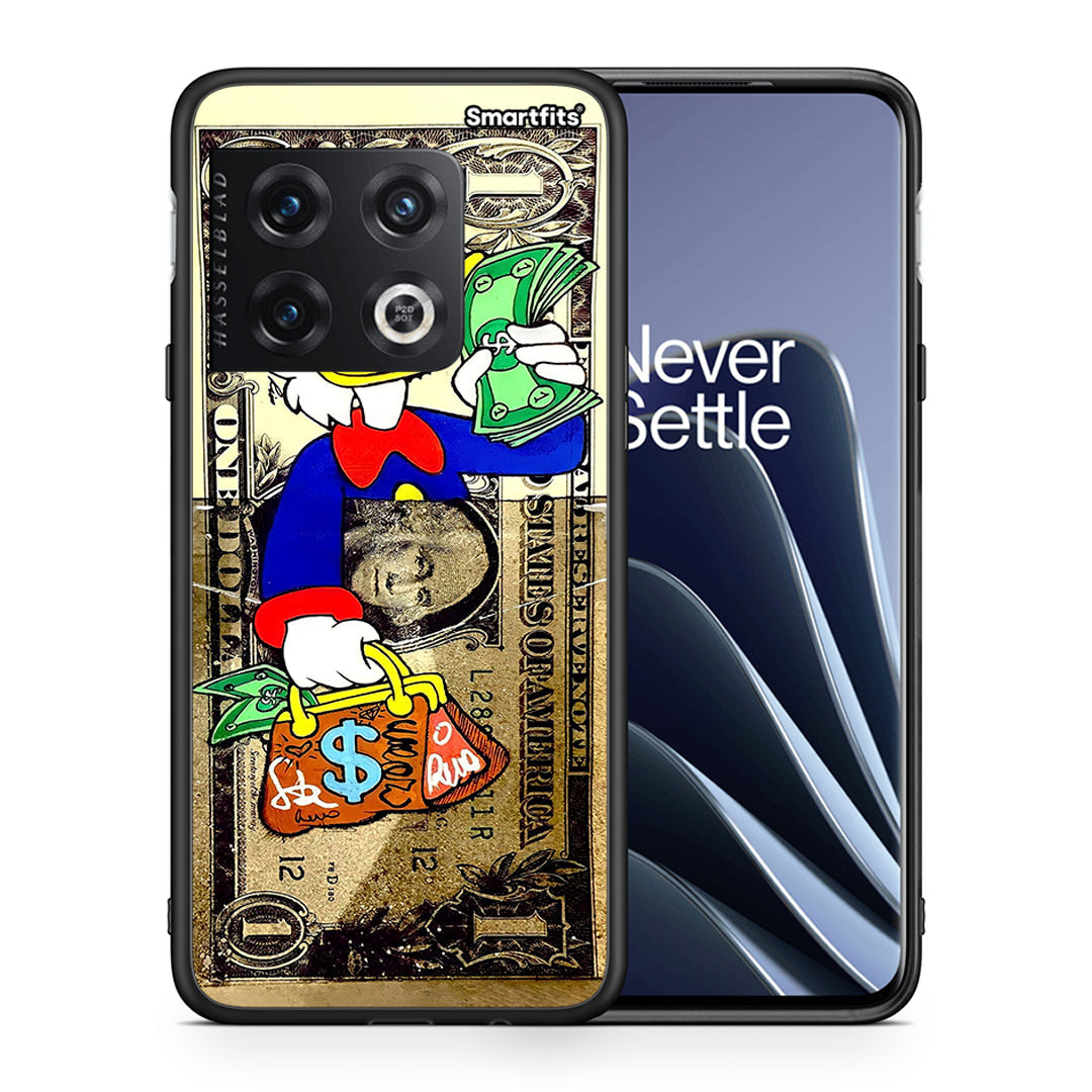 Θήκη OnePlus 10 Pro Duck Money από τη Smartfits με σχέδιο στο πίσω μέρος και μαύρο περίβλημα | OnePlus 10 Pro Duck Money case with colorful back and black bezels