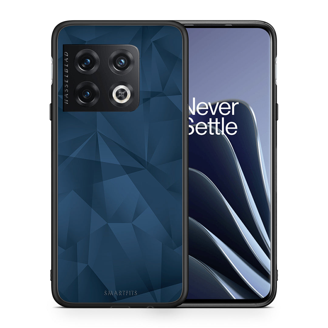 Θήκη OnePlus 10 Pro Blue Abstract Geometric από τη Smartfits με σχέδιο στο πίσω μέρος και μαύρο περίβλημα | OnePlus 10 Pro Blue Abstract Geometric case with colorful back and black bezels