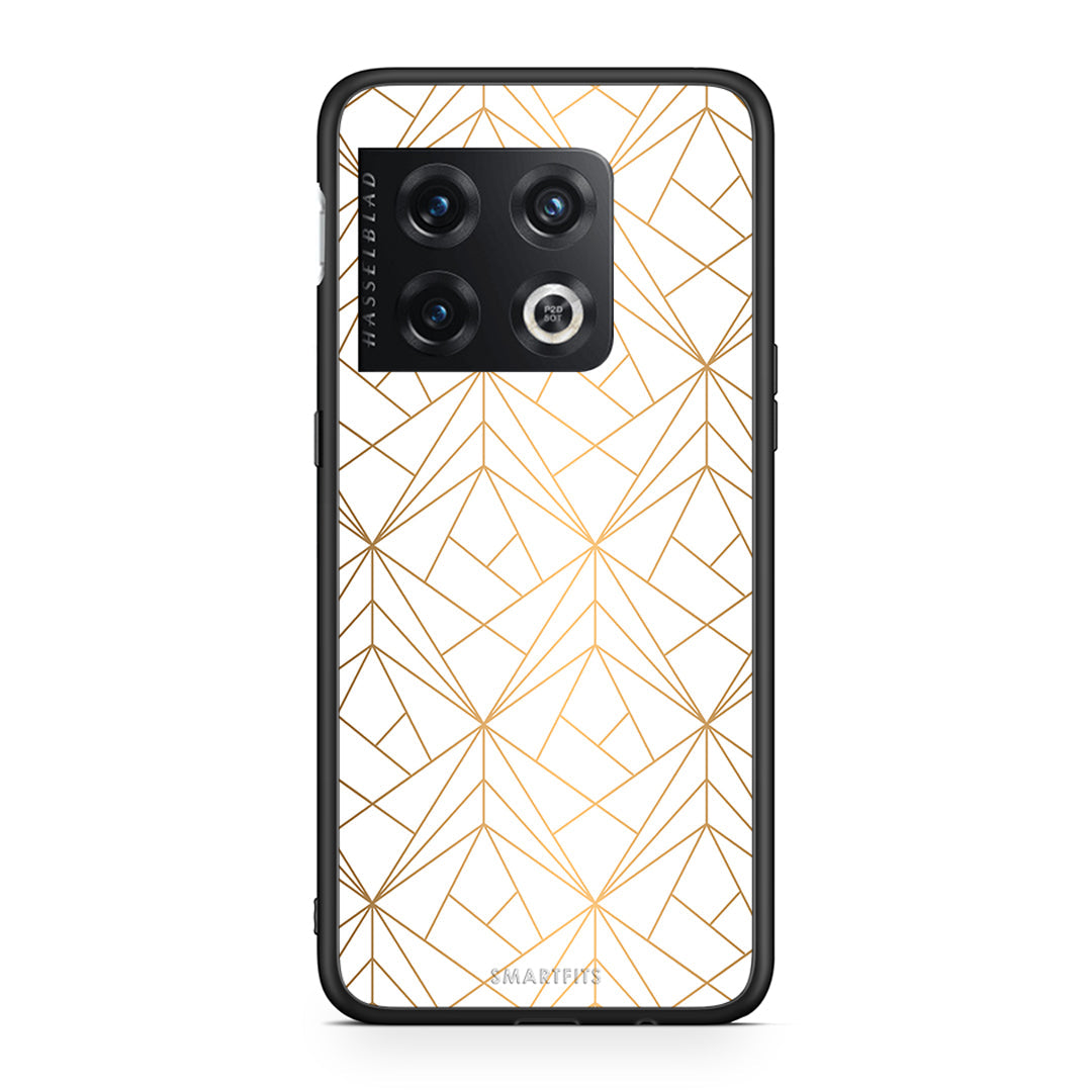111 - OnePlus 10 Pro Luxury White Geometric case, cover, bumper
