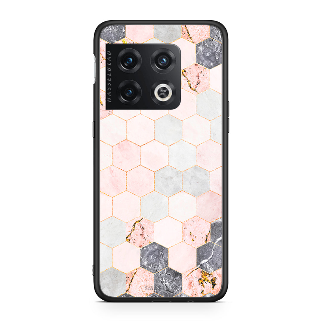 4 - OnePlus 10 Pro Hexagon Pink Marble case, cover, bumper