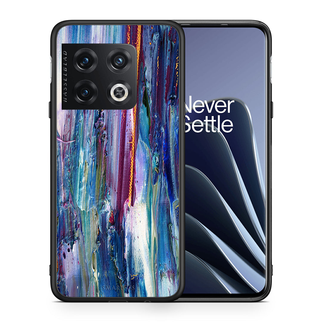 Θήκη OnePlus 10 Pro Winter Paint από τη Smartfits με σχέδιο στο πίσω μέρος και μαύρο περίβλημα | OnePlus 10 Pro Winter Paint case with colorful back and black bezels