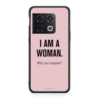 Thumbnail for OnePlus 10 Pro Superpower Woman θήκη από τη Smartfits με σχέδιο στο πίσω μέρος και μαύρο περίβλημα | Smartphone case with colorful back and black bezels by Smartfits
