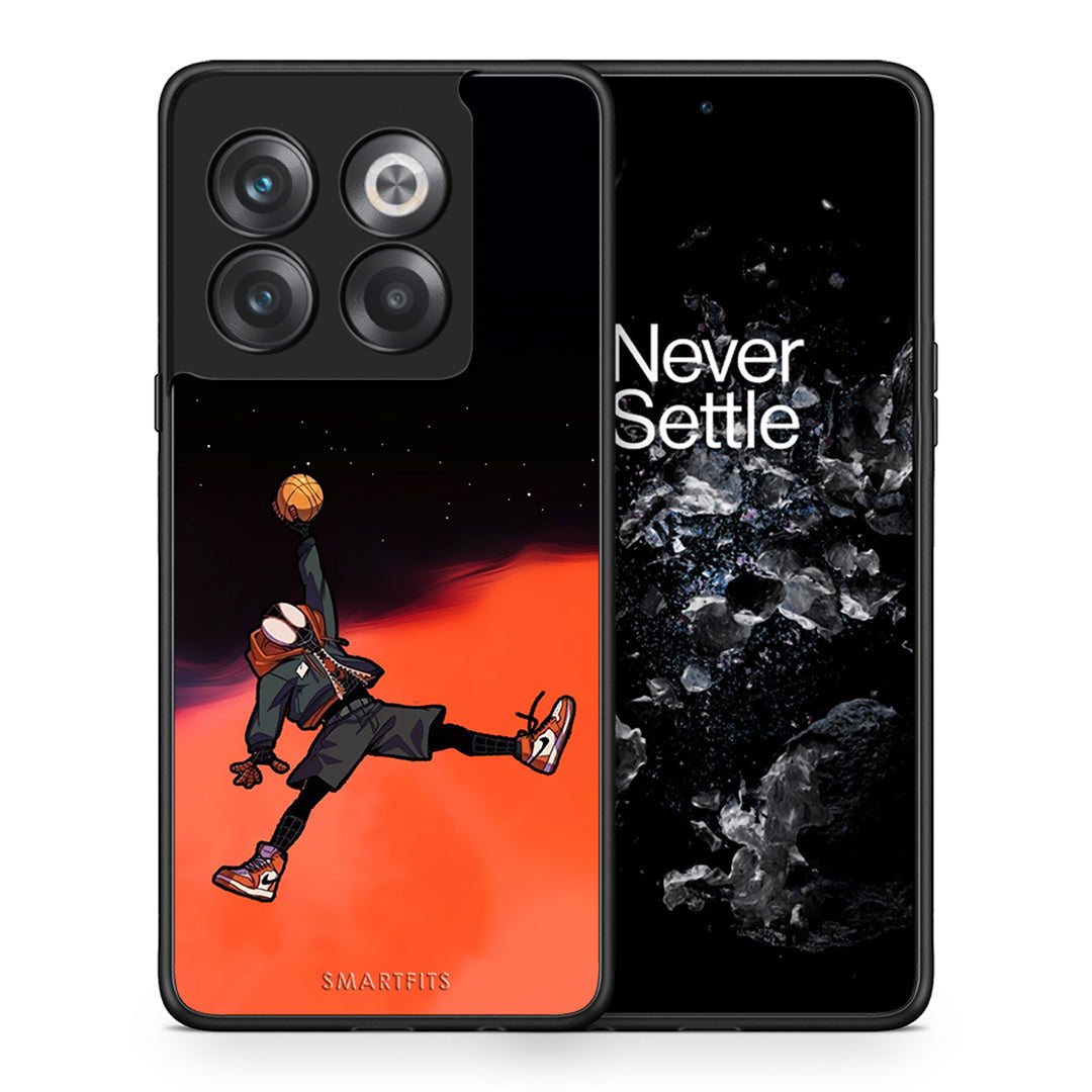 Θήκη OnePlus 10T Basketball Hero από τη Smartfits με σχέδιο στο πίσω μέρος και μαύρο περίβλημα | OnePlus 10T Basketball Hero case with colorful back and black bezels