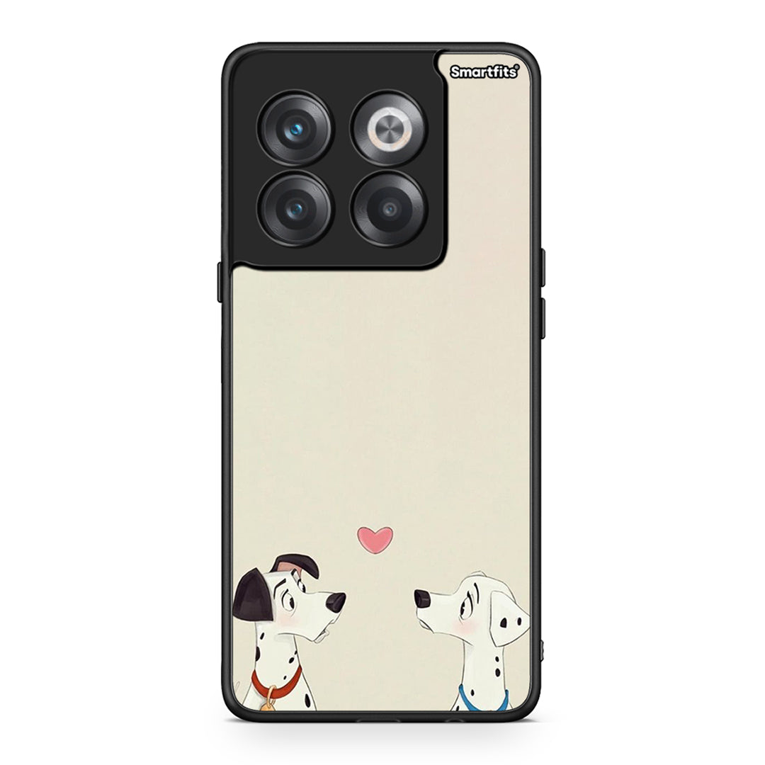 OnePlus 10T Dalmatians Love θήκη από τη Smartfits με σχέδιο στο πίσω μέρος και μαύρο περίβλημα | Smartphone case with colorful back and black bezels by Smartfits