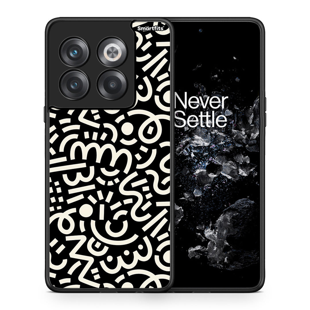 Θήκη OnePlus 10T Doodle Art από τη Smartfits με σχέδιο στο πίσω μέρος και μαύρο περίβλημα | OnePlus 10T Doodle Art case with colorful back and black bezels