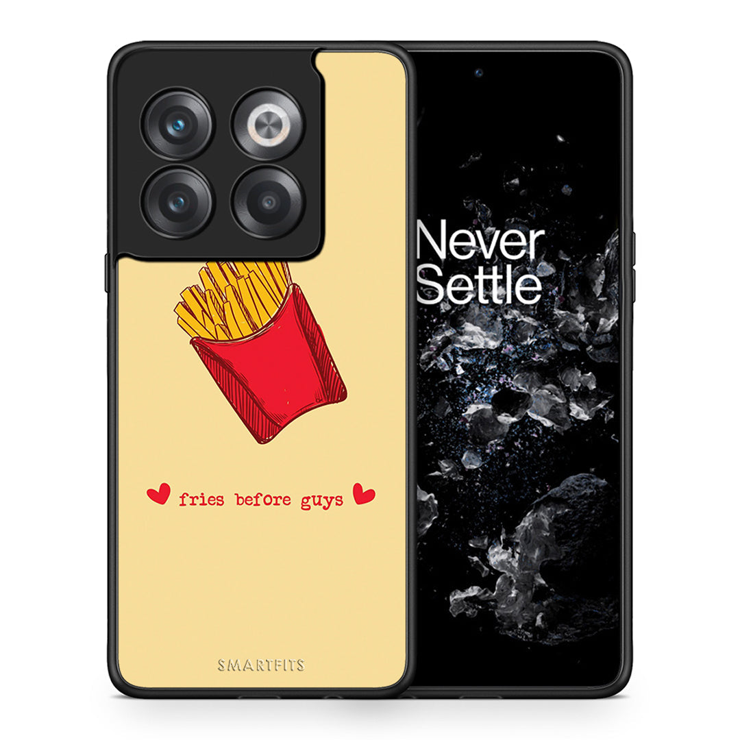 Θήκη Αγίου Βαλεντίνου OnePlus 10T Fries Before Guys από τη Smartfits με σχέδιο στο πίσω μέρος και μαύρο περίβλημα | OnePlus 10T Fries Before Guys case with colorful back and black bezels