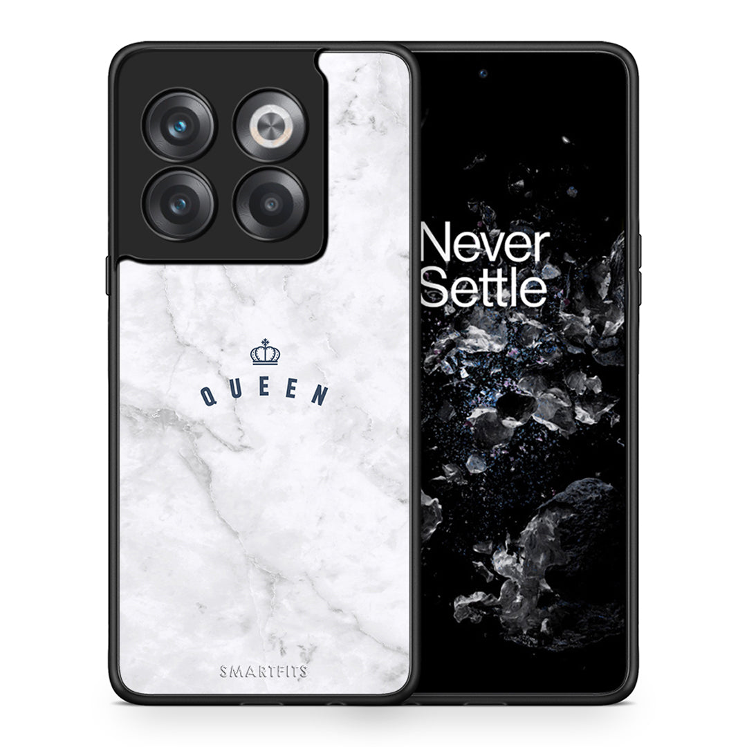 Θήκη OnePlus 10T Queen Marble από τη Smartfits με σχέδιο στο πίσω μέρος και μαύρο περίβλημα | OnePlus 10T Queen Marble case with colorful back and black bezels