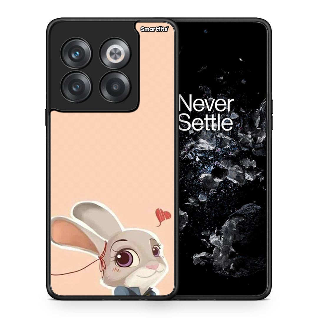 Θήκη OnePlus 10T Nick Wilde And Judy Hopps Love 2 από τη Smartfits με σχέδιο στο πίσω μέρος και μαύρο περίβλημα | OnePlus 10T Nick Wilde And Judy Hopps Love 2 case with colorful back and black bezels