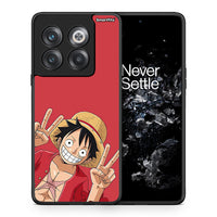 Thumbnail for Θήκη OnePlus 10T Pirate Luffy από τη Smartfits με σχέδιο στο πίσω μέρος και μαύρο περίβλημα | OnePlus 10T Pirate Luffy case with colorful back and black bezels