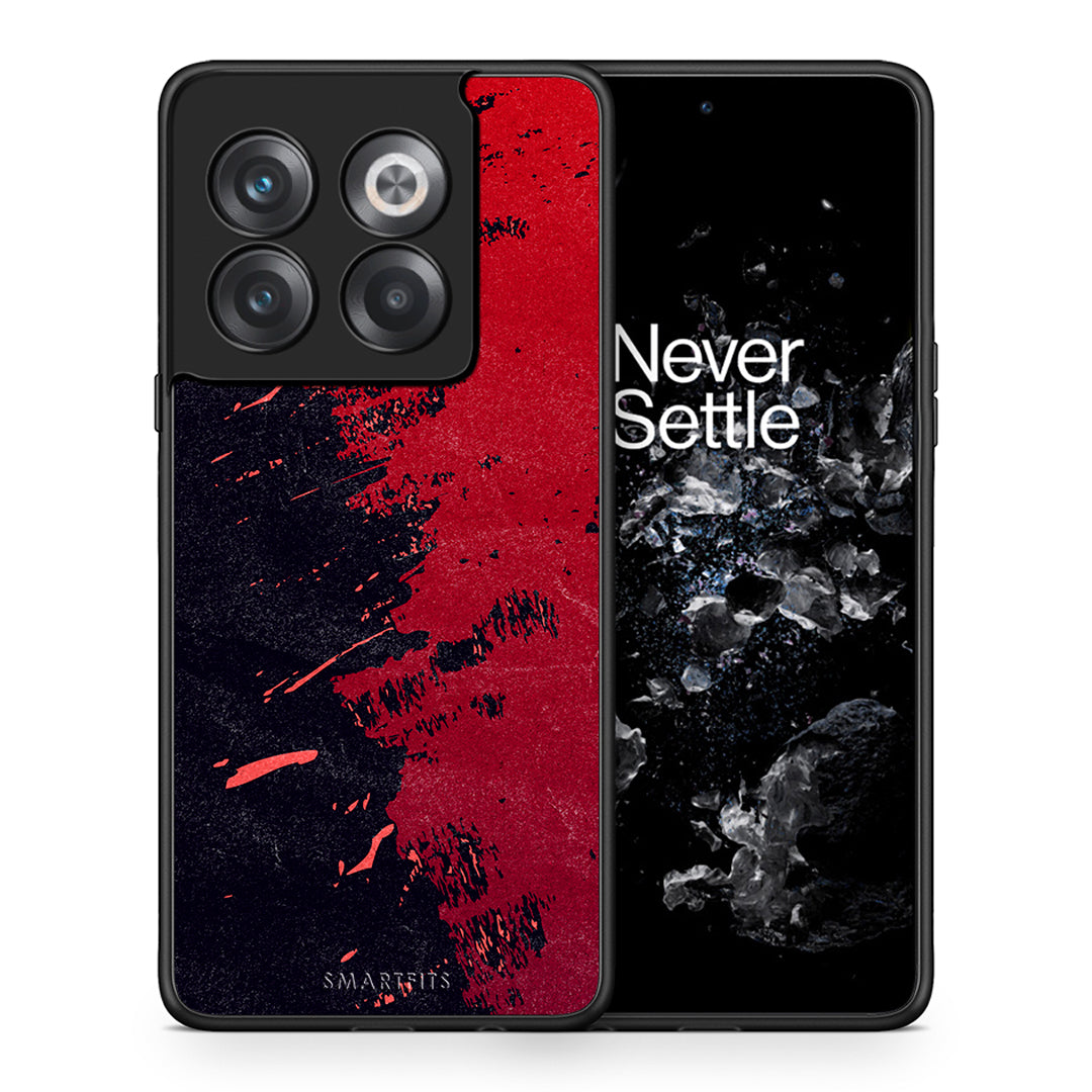 Θήκη Αγίου Βαλεντίνου OnePlus 10T Red Paint από τη Smartfits με σχέδιο στο πίσω μέρος και μαύρο περίβλημα | OnePlus 10T Red Paint case with colorful back and black bezels