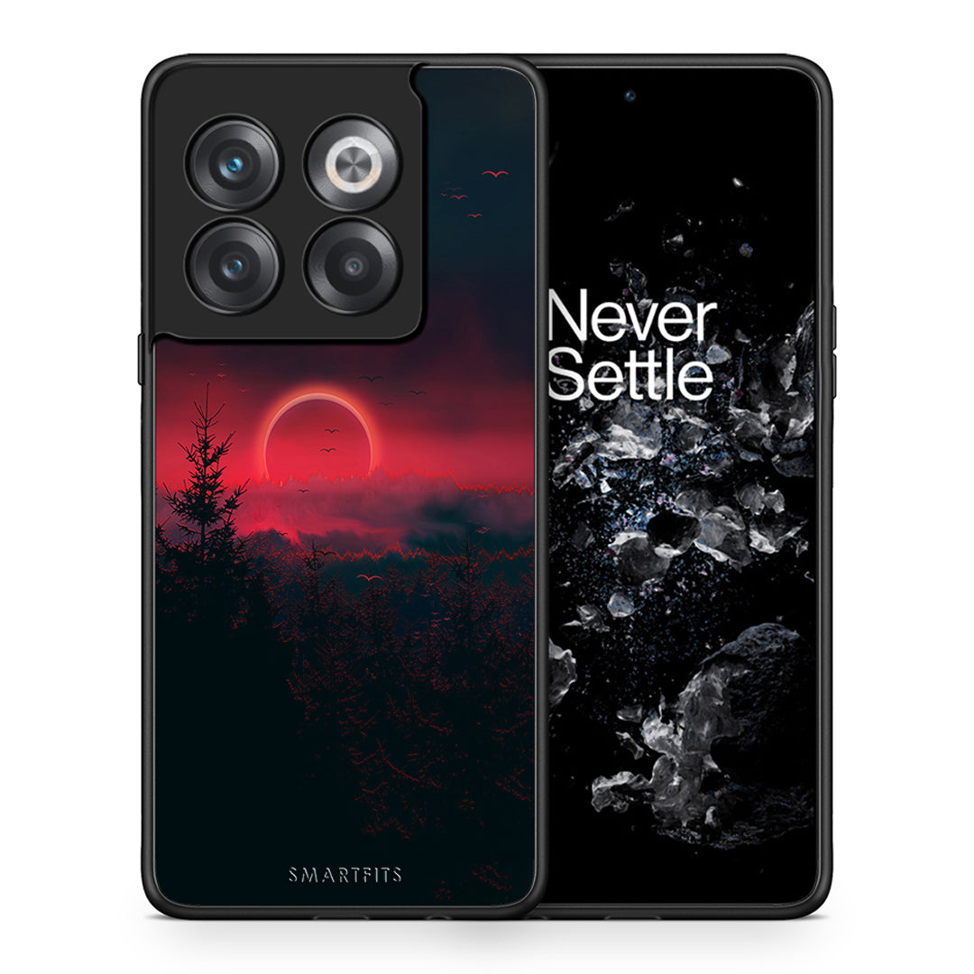 Θήκη OnePlus 10T Sunset Tropic από τη Smartfits με σχέδιο στο πίσω μέρος και μαύρο περίβλημα | OnePlus 10T Sunset Tropic case with colorful back and black bezels