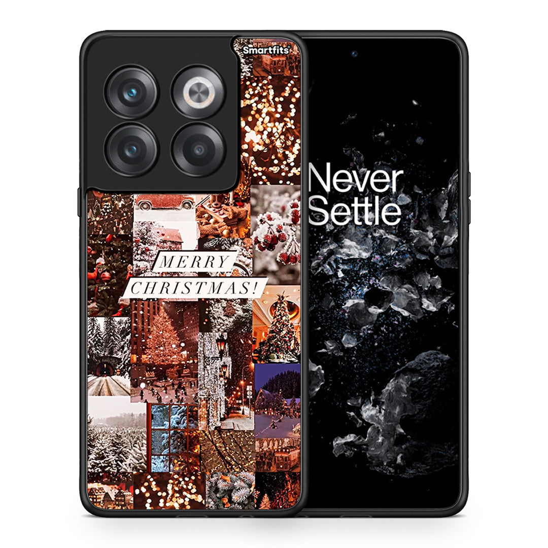 Θήκη OnePlus 10T Xmas Collage από τη Smartfits με σχέδιο στο πίσω μέρος και μαύρο περίβλημα | OnePlus 10T Xmas Collage case with colorful back and black bezels