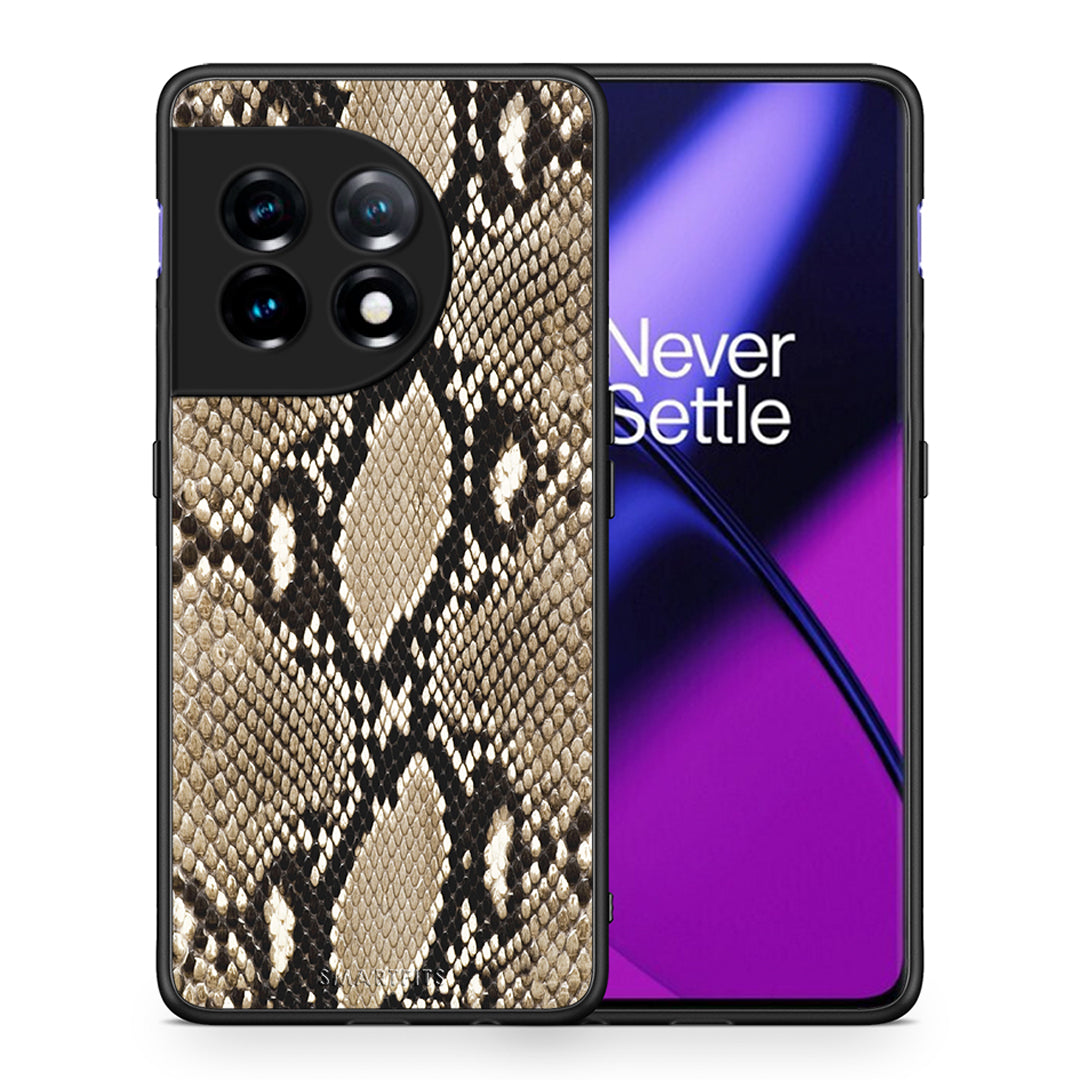 Θήκη OnePlus 11R / ACE 2 5G Animal Fashion Snake από τη Smartfits με σχέδιο στο πίσω μέρος και μαύρο περίβλημα | OnePlus 11R / ACE 2 5G Animal Fashion Snake Case with Colorful Back and Black Bezels