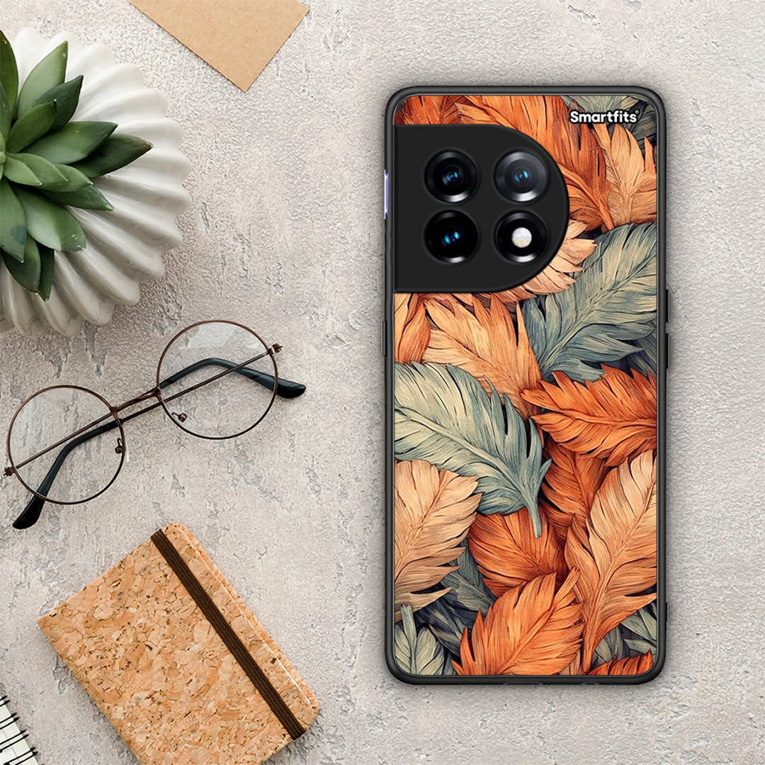 Θήκη OnePlus 11 5G Autumn Leaves από τη Smartfits με σχέδιο στο πίσω μέρος και μαύρο περίβλημα | OnePlus 11 5G Autumn Leaves Case with Colorful Back and Black Bezels