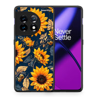 Thumbnail for Θήκη OnePlus 11 5G Autumn Sunflowers από τη Smartfits με σχέδιο στο πίσω μέρος και μαύρο περίβλημα | OnePlus 11 5G Autumn Sunflowers Case with Colorful Back and Black Bezels