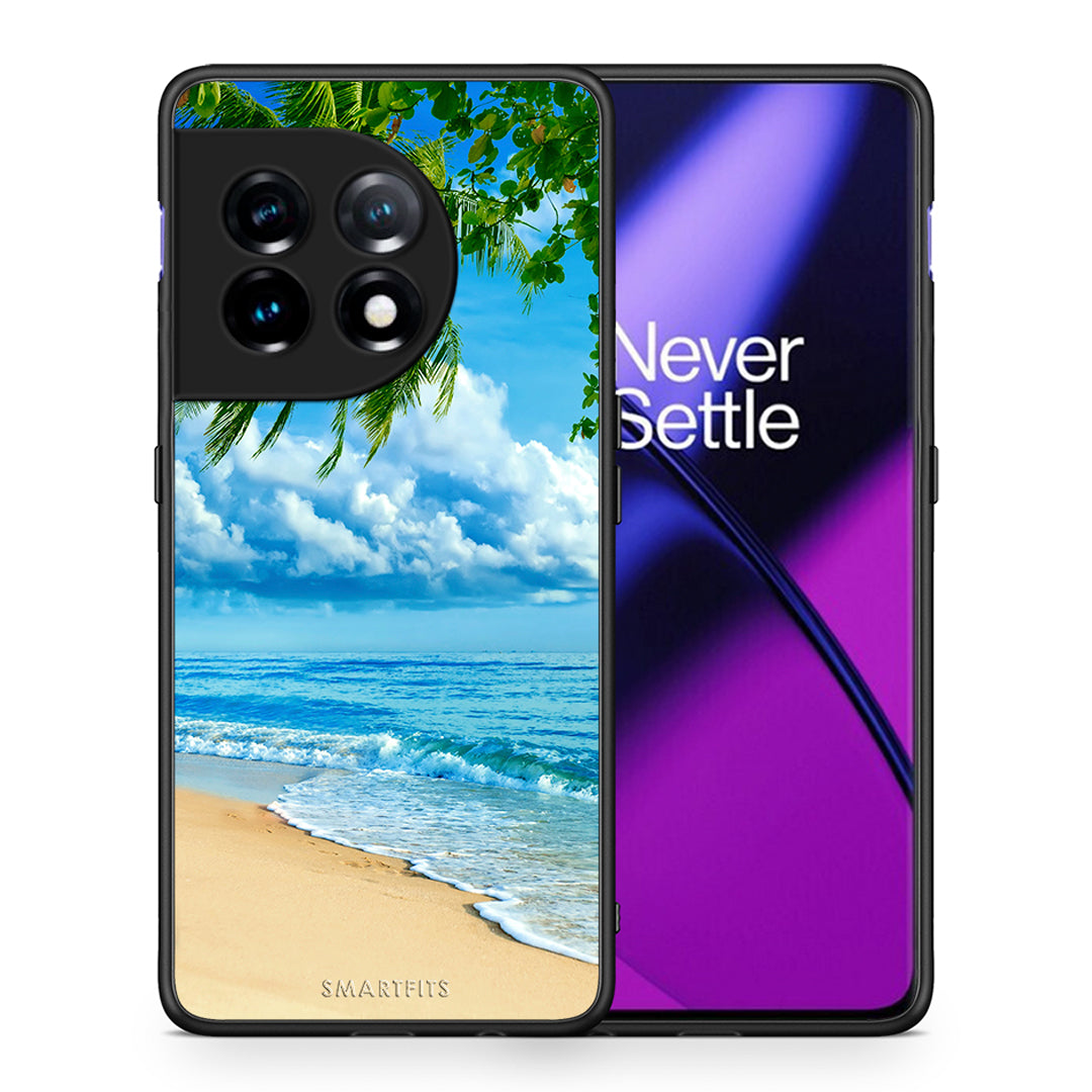 Θήκη OnePlus 11 5G Beautiful Beach από τη Smartfits με σχέδιο στο πίσω μέρος και μαύρο περίβλημα | OnePlus 11 5G Beautiful Beach Case with Colorful Back and Black Bezels