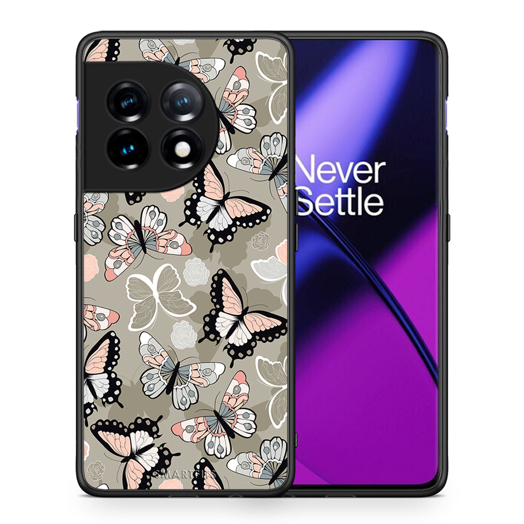 Θήκη OnePlus 11R / ACE 2 5G Boho Butterflies από τη Smartfits με σχέδιο στο πίσω μέρος και μαύρο περίβλημα | OnePlus 11R / ACE 2 5G Boho Butterflies Case with Colorful Back and Black Bezels