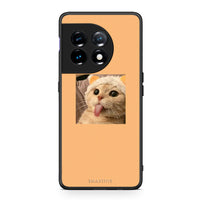 Thumbnail for Θήκη OnePlus 11R / ACE 2 5G Cat Tongue από τη Smartfits με σχέδιο στο πίσω μέρος και μαύρο περίβλημα | OnePlus 11R / ACE 2 5G Cat Tongue Case with Colorful Back and Black Bezels