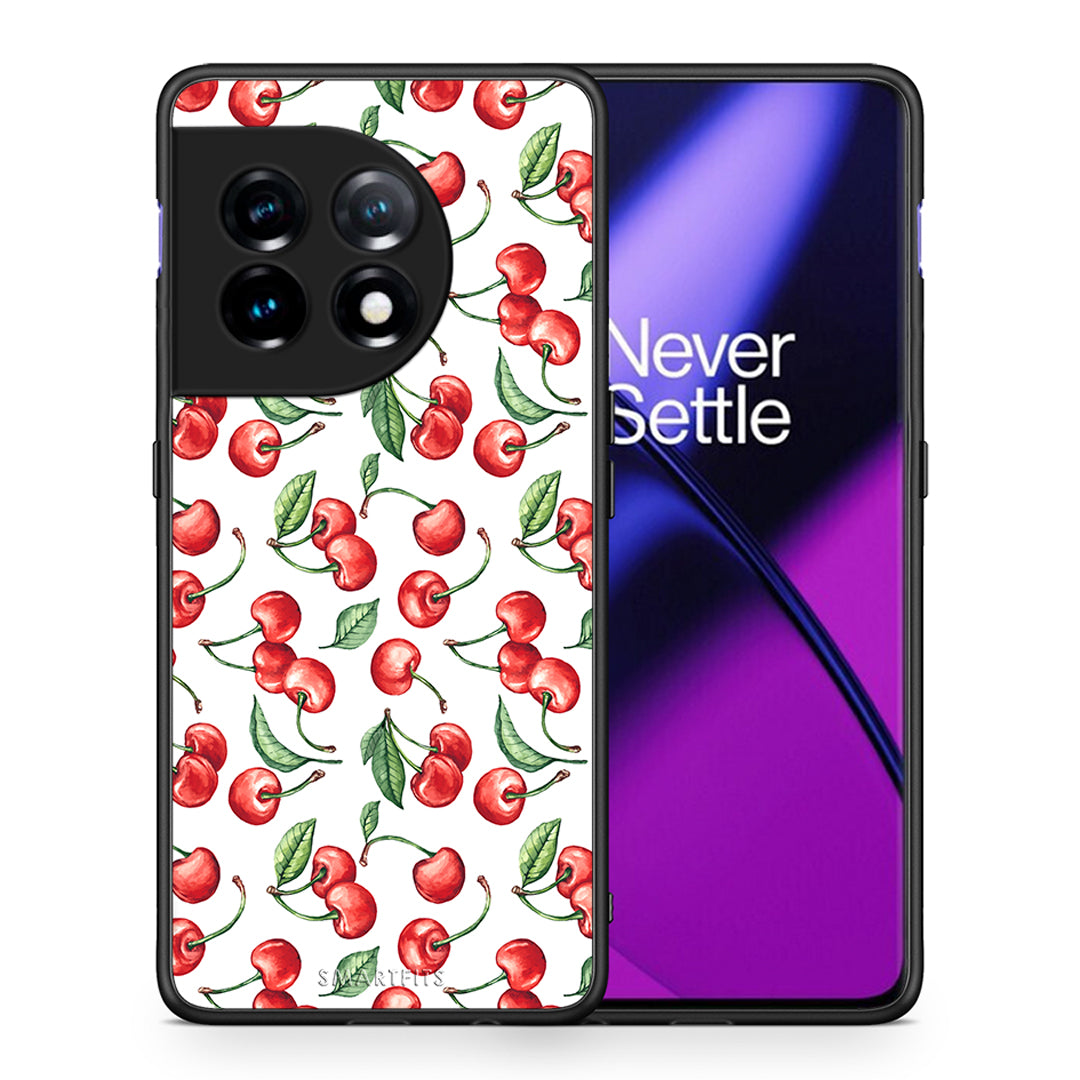 Θήκη OnePlus 11R / ACE 2 5G Cherry Summer από τη Smartfits με σχέδιο στο πίσω μέρος και μαύρο περίβλημα | OnePlus 11R / ACE 2 5G Cherry Summer Case with Colorful Back and Black Bezels