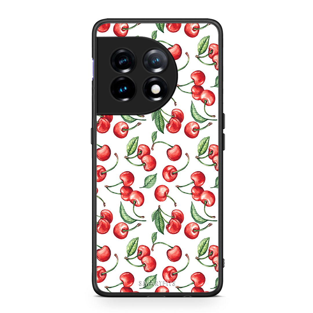 Θήκη OnePlus 11R / ACE 2 5G Cherry Summer από τη Smartfits με σχέδιο στο πίσω μέρος και μαύρο περίβλημα | OnePlus 11R / ACE 2 5G Cherry Summer Case with Colorful Back and Black Bezels