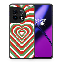 Thumbnail for Θήκη OnePlus 11 5G Christmas Hearts από τη Smartfits με σχέδιο στο πίσω μέρος και μαύρο περίβλημα | OnePlus 11 5G Christmas Hearts Case with Colorful Back and Black Bezels