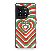 Thumbnail for Θήκη OnePlus 11 5G Christmas Hearts από τη Smartfits με σχέδιο στο πίσω μέρος και μαύρο περίβλημα | OnePlus 11 5G Christmas Hearts Case with Colorful Back and Black Bezels