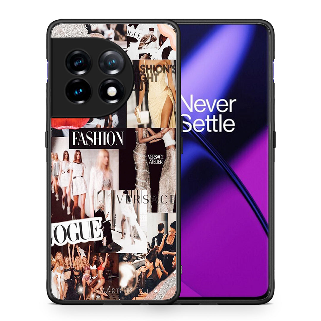 Θήκη OnePlus 11 5G Collage Fashion από τη Smartfits με σχέδιο στο πίσω μέρος και μαύρο περίβλημα | OnePlus 11 5G Collage Fashion Case with Colorful Back and Black Bezels