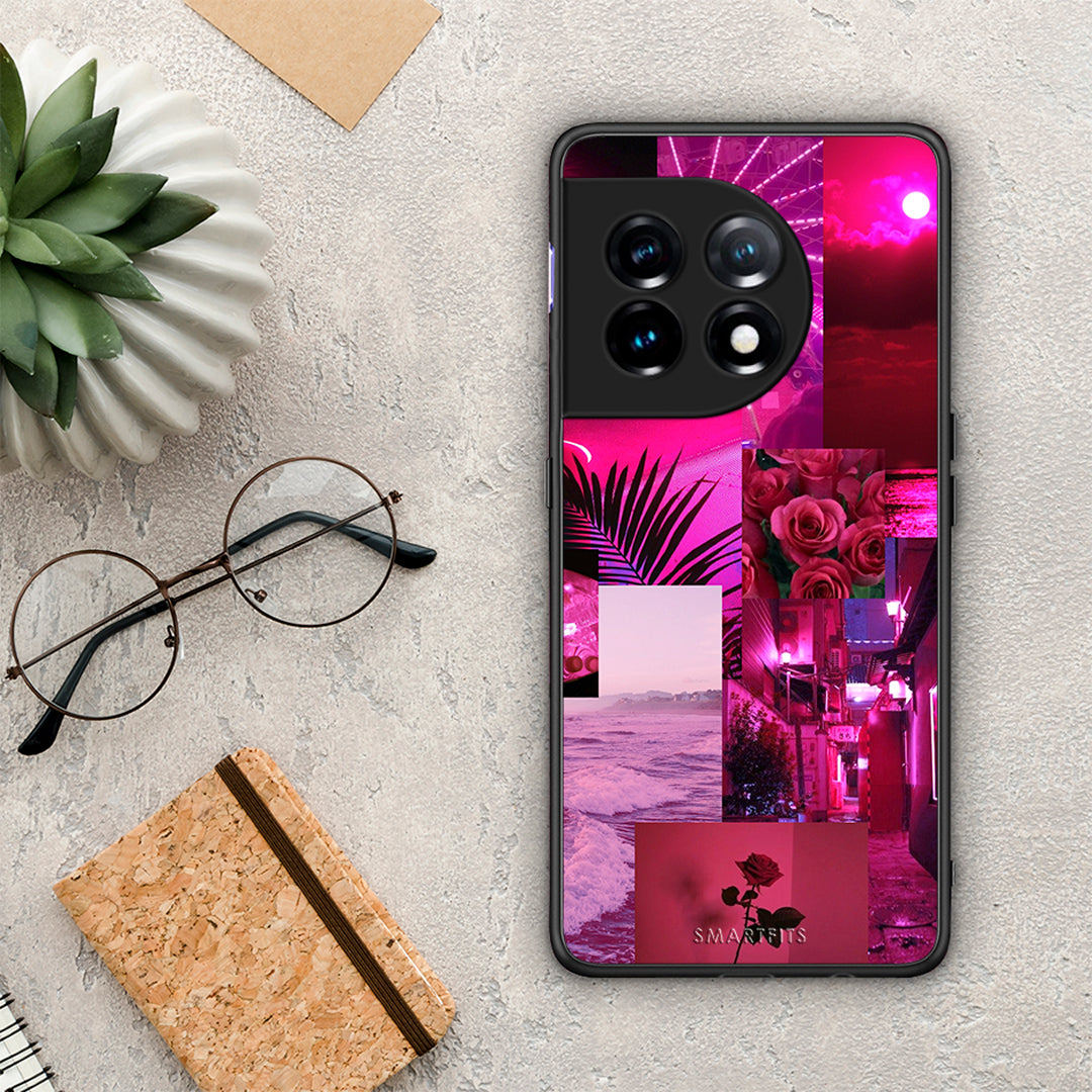 Θήκη OnePlus 11R / ACE 2 5G Collage Red Roses από τη Smartfits με σχέδιο στο πίσω μέρος και μαύρο περίβλημα | OnePlus 11R / ACE 2 5G Collage Red Roses Case with Colorful Back and Black Bezels