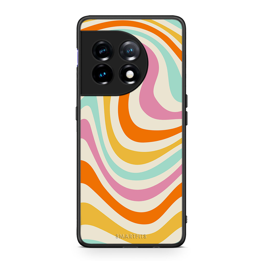 Θήκη OnePlus 11R / ACE 2 5G Colourful Waves από τη Smartfits με σχέδιο στο πίσω μέρος και μαύρο περίβλημα | OnePlus 11R / ACE 2 5G Colourful Waves Case with Colorful Back and Black Bezels