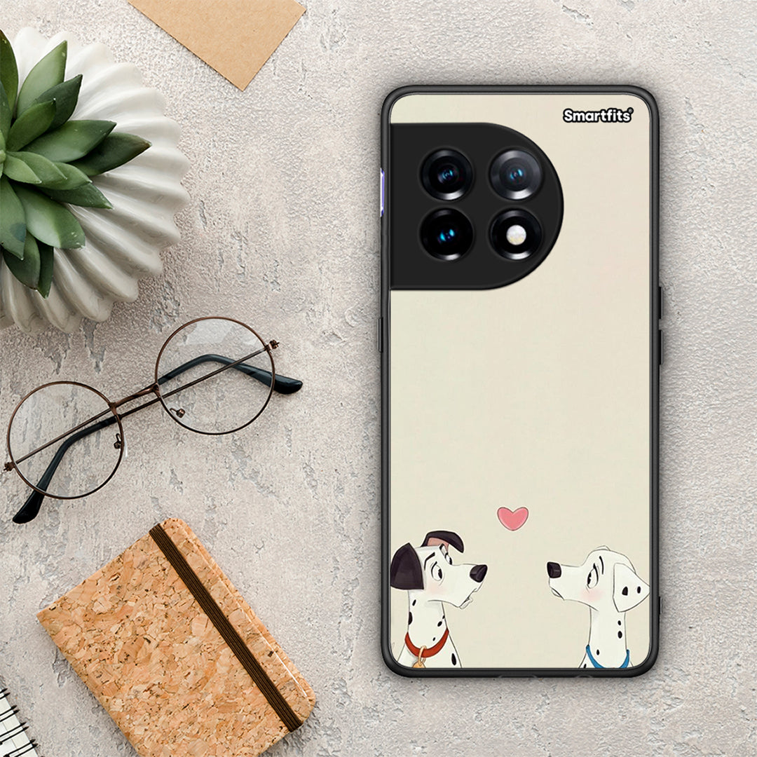 Θήκη OnePlus 11R / ACE 2 5G Dalmatians Love από τη Smartfits με σχέδιο στο πίσω μέρος και μαύρο περίβλημα | OnePlus 11R / ACE 2 5G Dalmatians Love Case with Colorful Back and Black Bezels